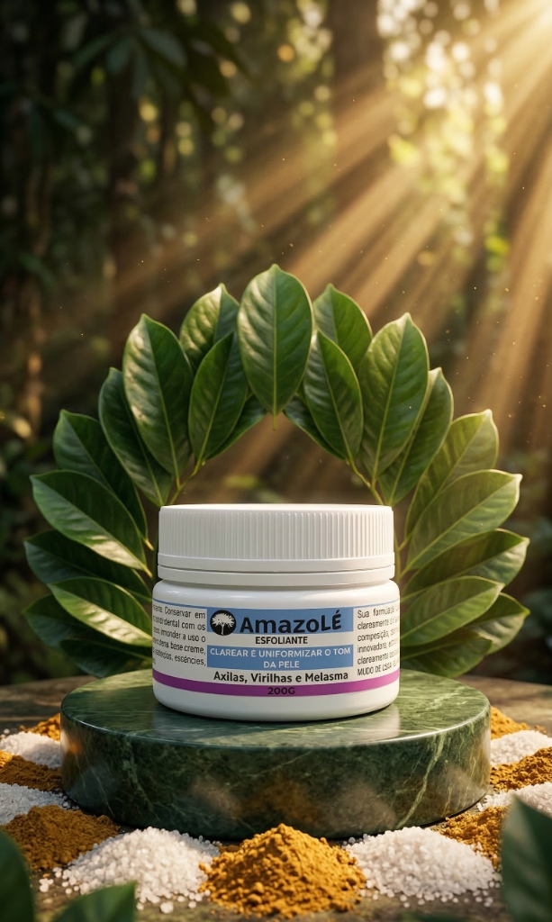 AMAZOLÉ Esfoliante Clareador sobre pedestal de mármore